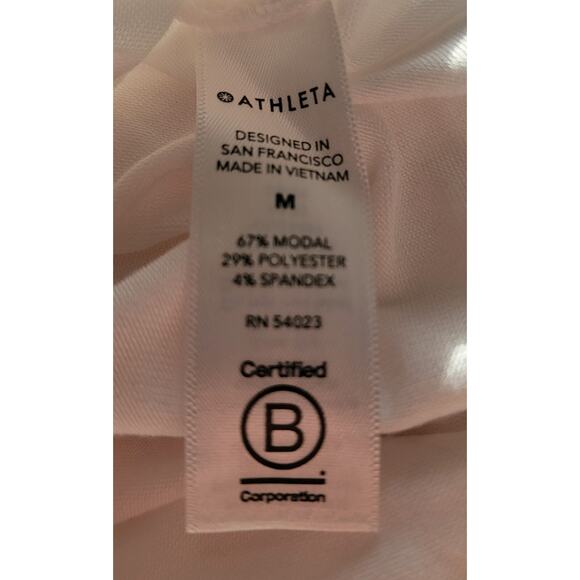 Athleta Women’s M White Asymmetrical Workout Top Long Modal Stretch USA Designed - Picture 13 of 14